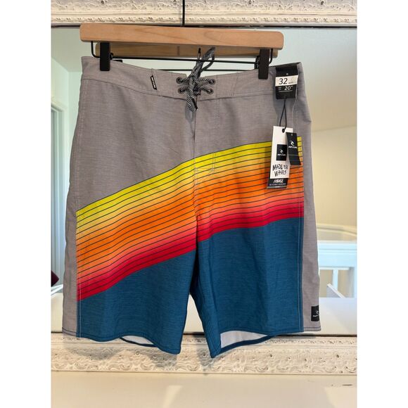 Rip Curl Men's Mirage Invert Stretch 20" Gray Colorblock Board Short Size 32 NWT - Picture 2 of 7